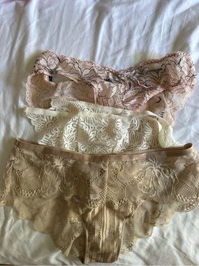Auden Lace Feminine Panty Nude Cream and Pink